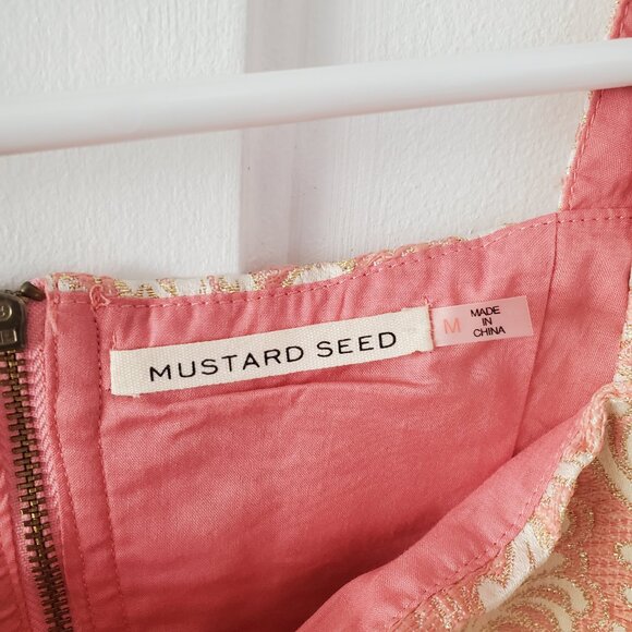 Women's Size Medium Pink And Gold Jacquard Rococco Style Crop Top - Picture 3 of 6